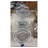PYREX & LIDDED GLASS CAKE PLATE