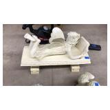 PLASTER ANGEL ON BENCH