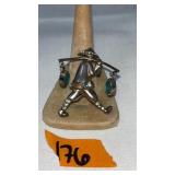 STERLING CHINESE FIGURAL PIN