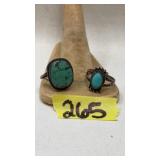 2 STERLING & TURQUOISE RINGS