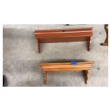 2 WOOD WALL SHELVES