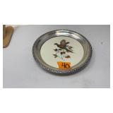 STERLING RIMMED PORCELAIN FRANK WHITING PLATE