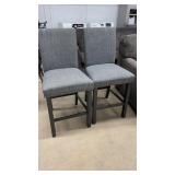 PAIR OF UPHOLSTERED BAR STOOLS