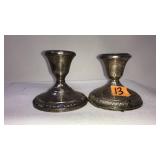 PAIR OF STERLING WEIGHTED CANDLESTICK HOLDERS