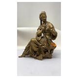 VINTAGE METAL SCULPTURE VICTORAIN WOMAN