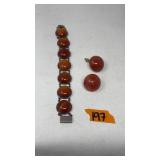VINTAGE BAKEALITE BRACELET & SCREWBACK EARRING SET