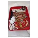 TRAY OF ASST COSTUME JEWELRY