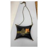 ANTIQUE BRASS & ENAMEL PURSE