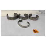 4 PEWTER BRACELETS