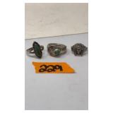 COLL OF STERLING & TURQUOISE LADIES RINGS