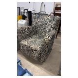 ZEBRA STRIPPED OCCASIONAL CHAIR