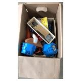 BOX OF ASST ELECTRICAL & TOOLS