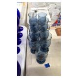 BLUE GLASS DRINK SET