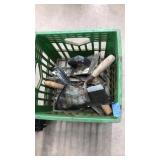 CRATE OF TILE TOOLS