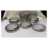 14 STERLING RIMMED GLASS COASTERS