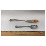 STERLING SILVER BUTTER KNIFE & SPOON