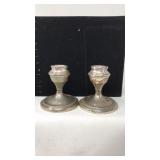 PAIR OF WEIGHTED STERLING CANDLESTICK HOLDERS