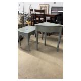 2 PAINTED SIDE TABLES