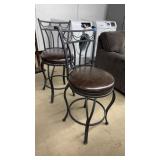 PAIR OF SWIVEL METAL BACK BAR STOOPS