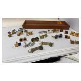COLL OF MENS CUFF LINKS & VINTAGE PINS