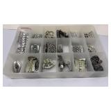 SILVERED RHINESTONE SHOE BUCKLES & ETC