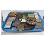 TRAY OF VINTAGE LADIES COMPACTS, WALLETS, ETC