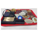 TRAY OF VINTAGE LADIES COMPACTS, WALLETS,