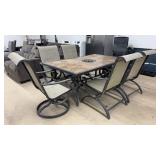 ENLAY TILE PATIO TABLE & 6 CHAIRS