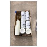 DECORATIVE CANDLES & 1 BRASS CANDLE HOLDER