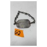 L.W.R. BOND MILITARY TAG US ARMY
