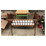 ANTIQUE WOOD BASSINET
