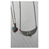 2 TURQUOISE & STERLING NECKLACES