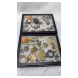 2 TRAYS OF ASST VINTAGE COSTUME JEWELRY