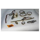 COLL OF ANTIQUE WOMENS WIRST WATCHES