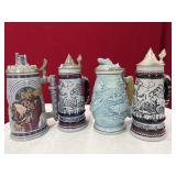 COLL OF 4 AVON BEER STEINS