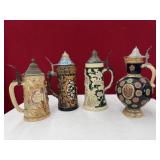 COLL OF 4 GERMAN MADE BEER STEINS
