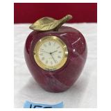 STONE CARVED APPLE DESK CLOCK