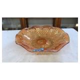MARIGOLD CARNIVAL GLASS FRUIT BOWL