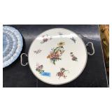 SILVER LINE PORCELAIN PLATTER