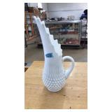 MILK GLASS PITCHER 12"
