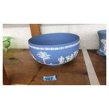 WEDGEWOOD JASPERWARE WHITE ON BLUE BOWL 8"