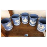WEDGEWOOD JASPERWARE 5 MUGS SET