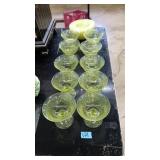 CRACKLE YELLOW GLASS STEMWARE SET