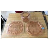 3 PC OF PINK DEPRESSION GLASS