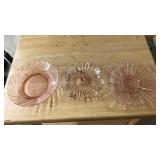 3 PC PINK DEPRESSION GLASS