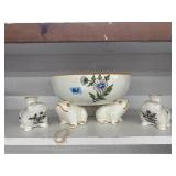 MADE IN ITALY FOR TIFFANY FROG BOWL & 2 CANDLE S