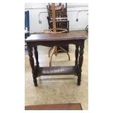 ORNATE SIDE TABLE W/ MAGAZINE STORAGE