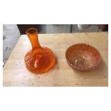 2 PC MERIGOLD DEPRESSION GLASS