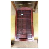 WOOD & GLASS DOOR WHAT- NOT SHELF