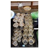 GOLD RIM & GLASSWARE SET